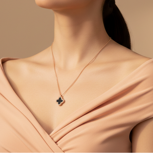 Dual-Sided Clover Pendant Necklace