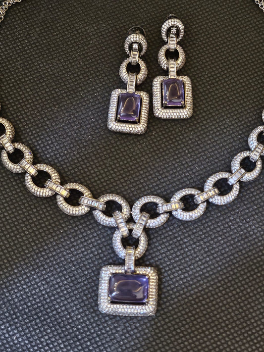 Luxe Violet Elegance Necklace Set