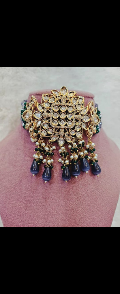 Royal sapphire Choker Set