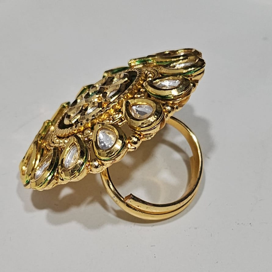 Royal Kundan Blossom Ring