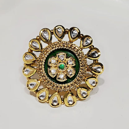 Royal Kundan Blossom Ring