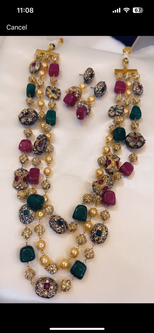 Royal Heritage Kundan pearl Necklace Set