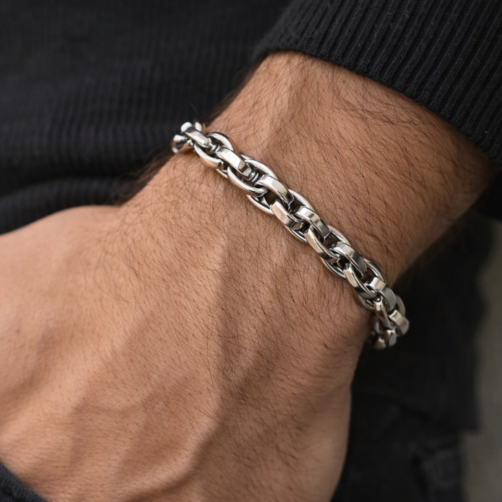 Silver Chain Link Men bracelet