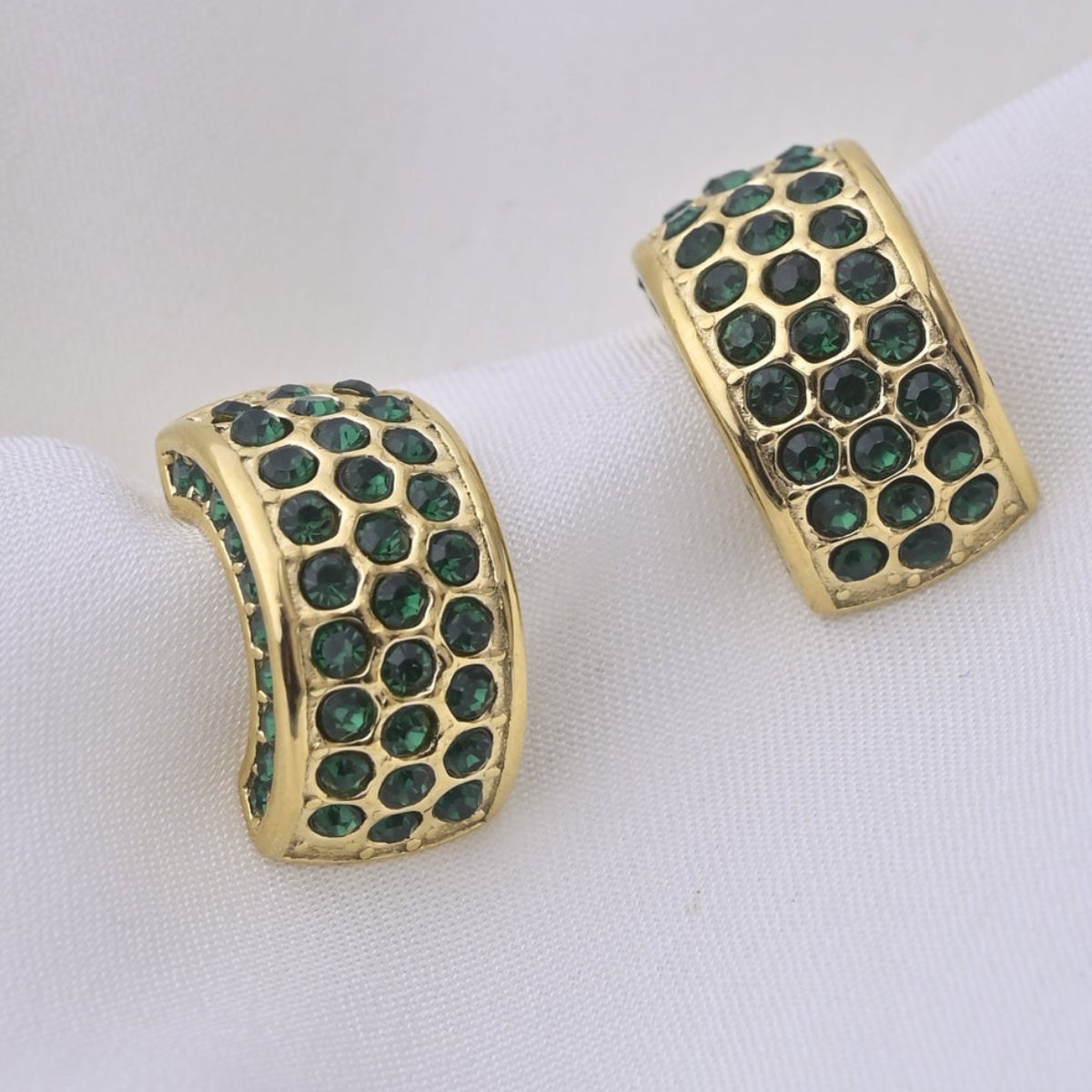 Emerald envy half hoops