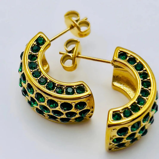 Emerald envy half hoops
