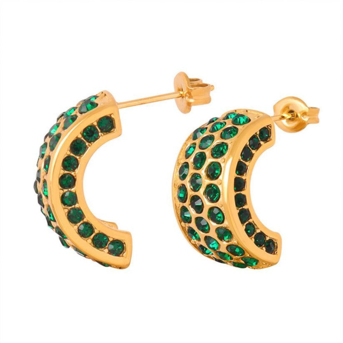 Emerald envy half hoops
