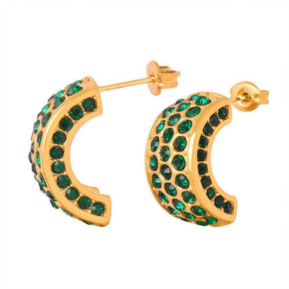Emerald envy half hoops