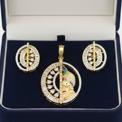 Shree Krishna Divine CZ Pendant Set