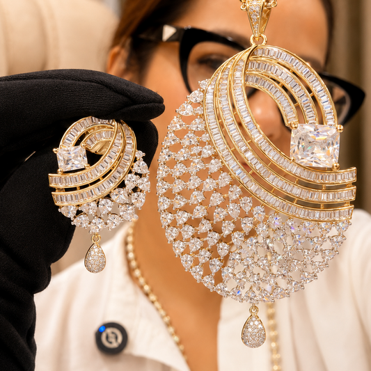 Oval  diamond Pendant set | Without Chain