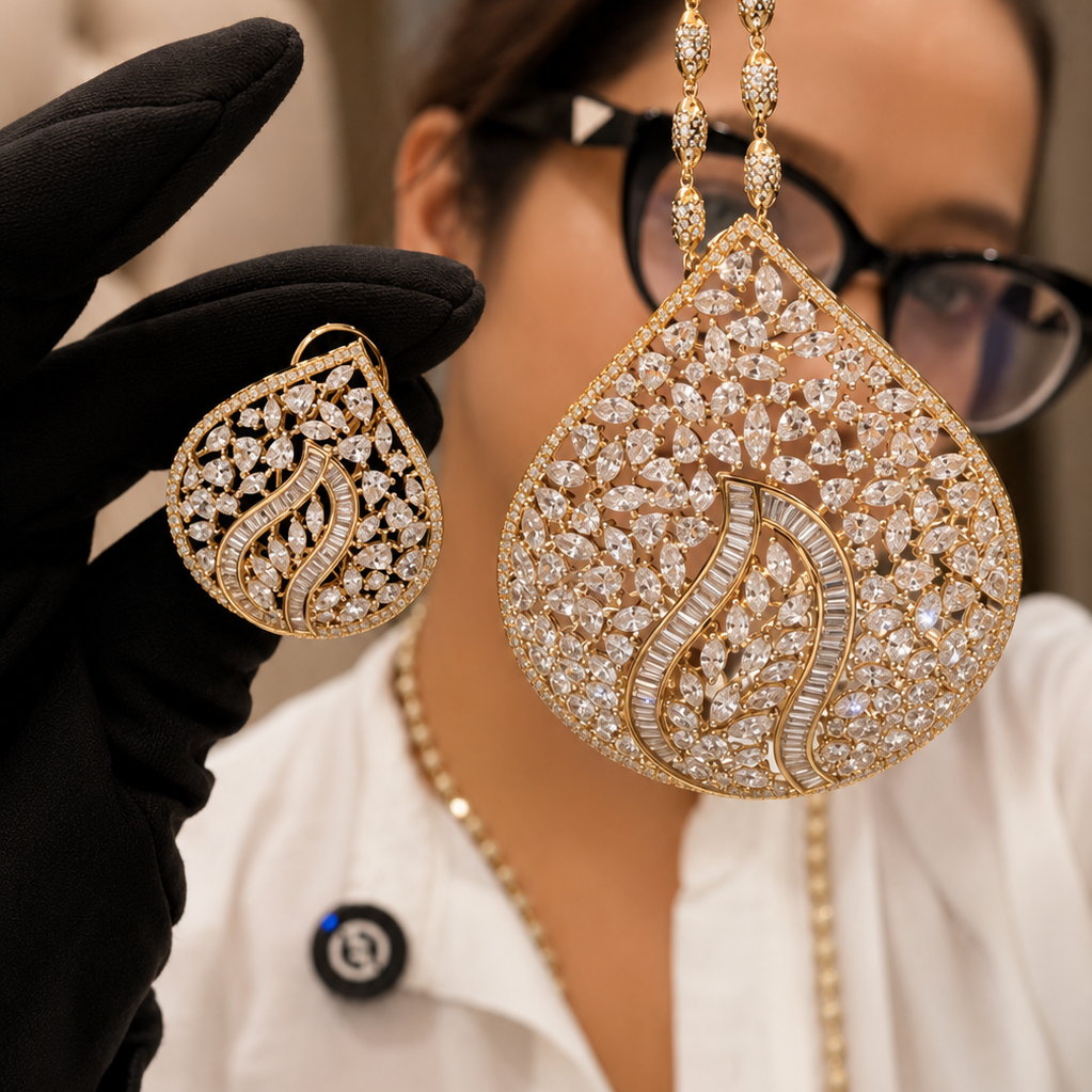 Diamond Leaf Pendant set | Without Chain