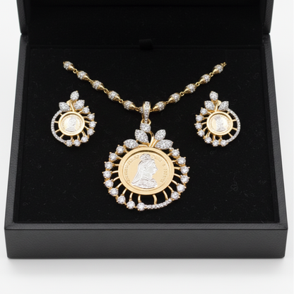 Roman Coin (Ginni) Pendant Set | Without Chain