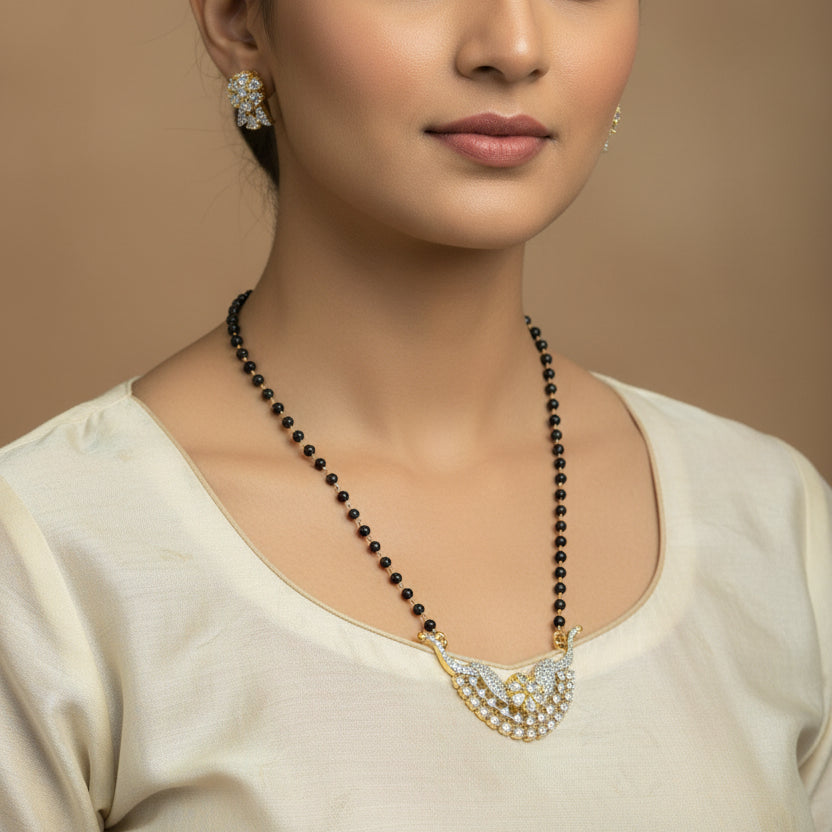 Royal Swan Diamond Mangalsutra Set