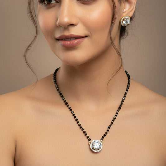 Solitaire Halo Mangalsutra Set