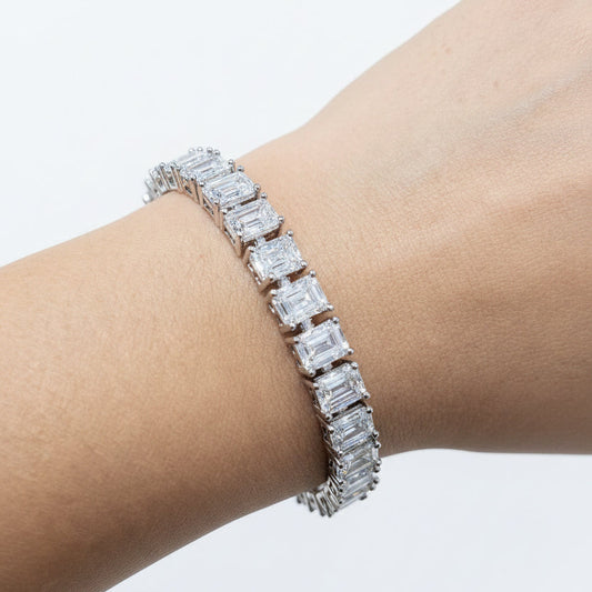 Sparkling CZ Tennis Bracelet – Silver Finish