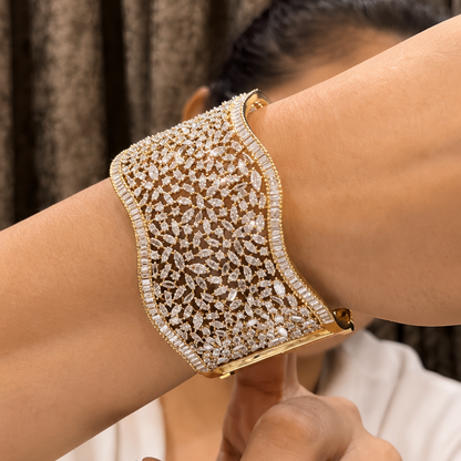 American Diamond openable Cuff Bracelet