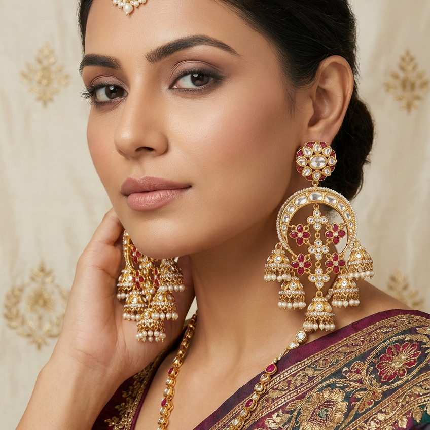 Ruby kundan Chandbalis