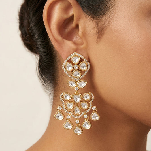 Gold Kundan Chandbali
