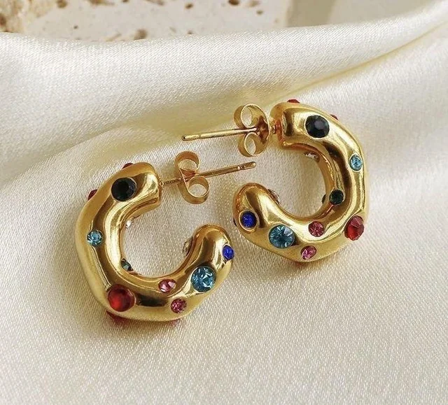 Aurora Gemstone hoops