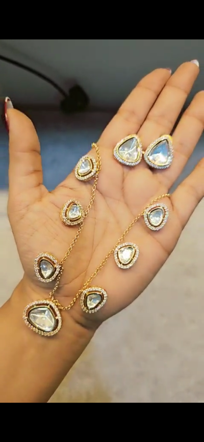 Elara Soft-Gold Kundan Set