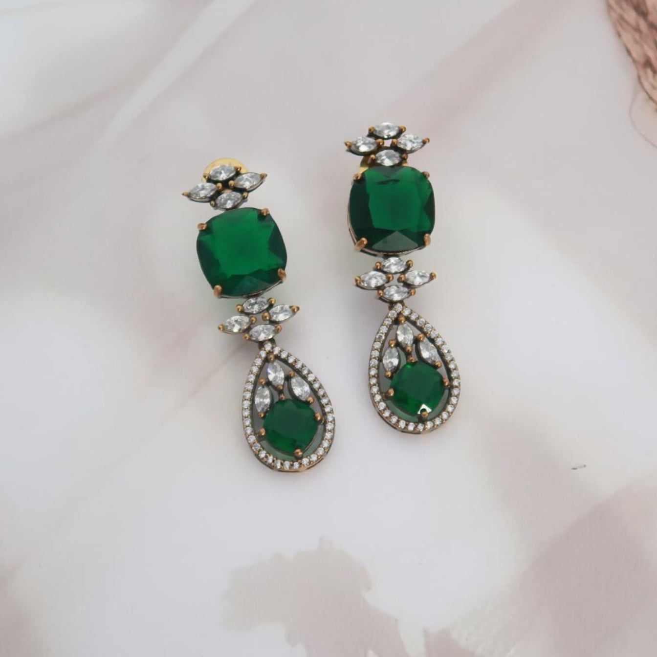 Emerald Double Layered Necklace