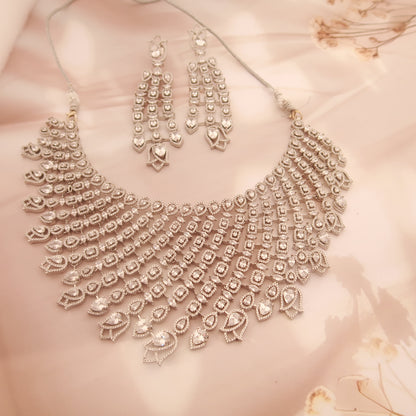 Radiant Cascade Diamond Necklace Set