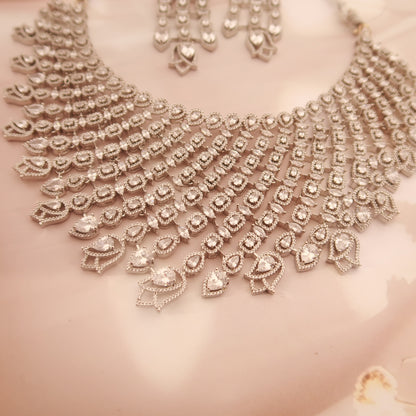 Radiant Cascade Diamond Necklace Set