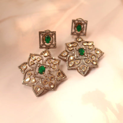 Emerald Bloom Kundan Long Set