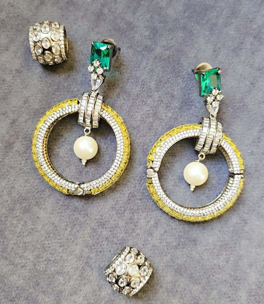 Emerald Orbit Drops Earrings