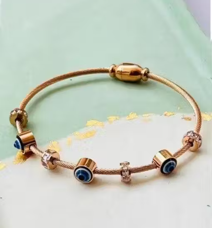Evil Eye Anti-Tarnish Gold Bracelet