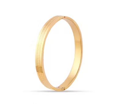 Men's Gold Engraved Bangle Bracelet