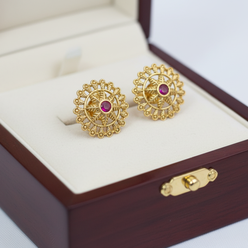Sunburst Heritage gold Kundan Studs