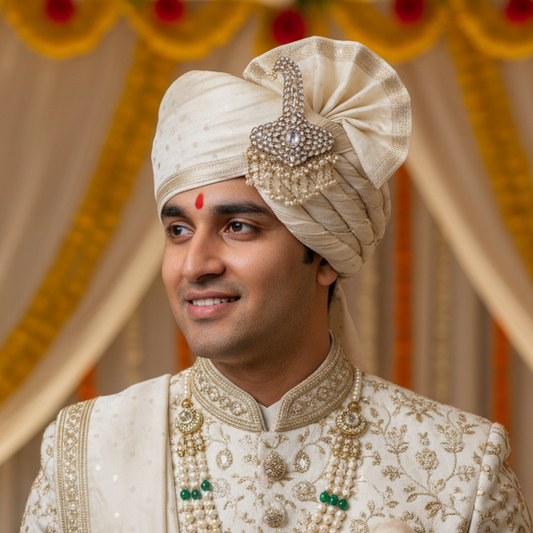 Royal Kundan Kalgi with Pearl Danglings
