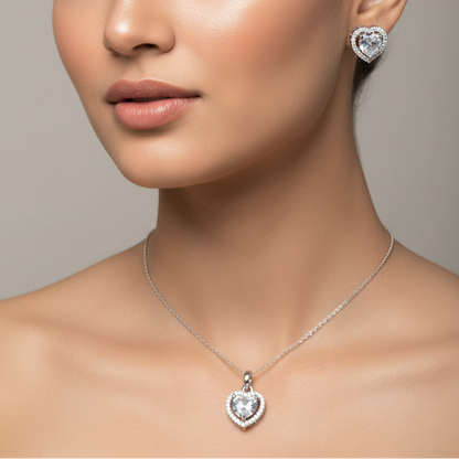 Diamond Heart pendant set I With Chain