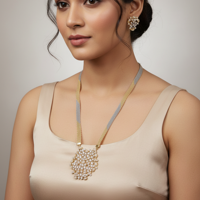 Royal Diamond Statement Necklace Set I  Mangalsutra