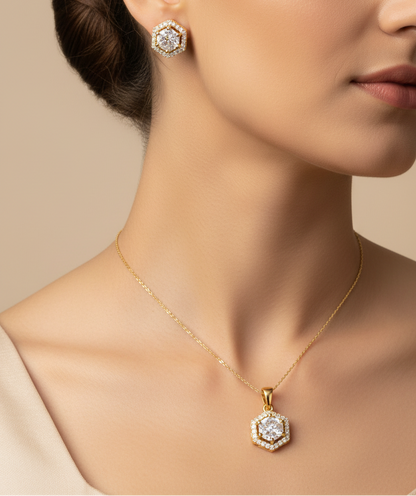 Diamond Orbit pendant set I With Chain