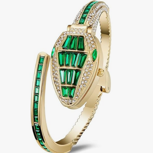 Emerald Serpent Luxe Bracelet Watch