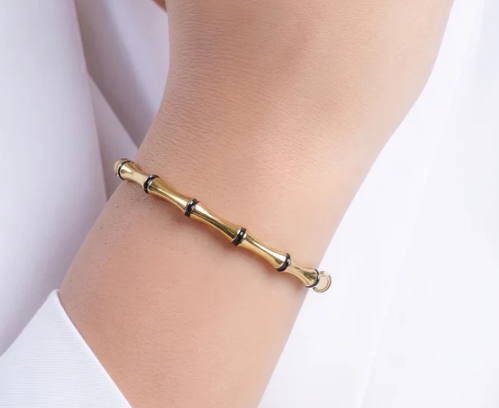 Black gold Bamboo bangle