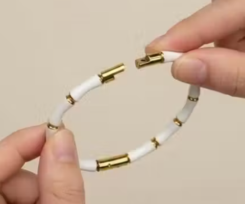 White gold Bamboo bangle
