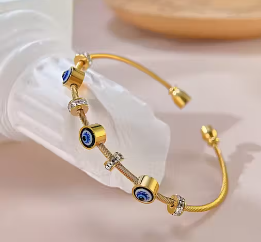 Evil Eye Anti-Tarnish Gold Bracelet