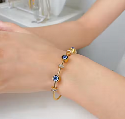 Evil Eye Anti-Tarnish Gold Bracelet
