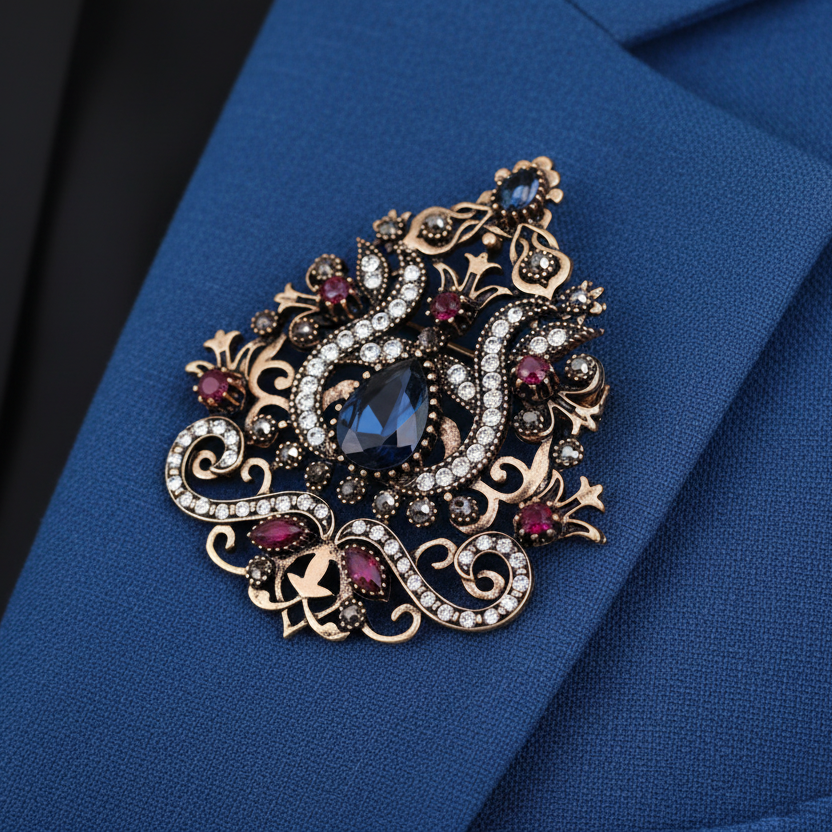 Royal Vintage Crystal Brooch