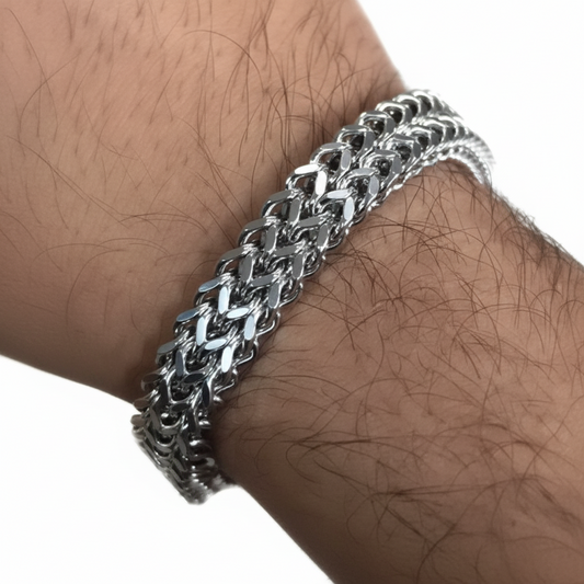 Silver Franco Link Men Bracelet