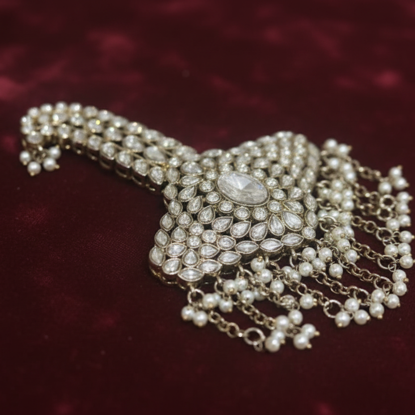 Royal Kundan Kalgi with Pearl Danglings