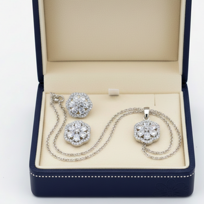 Diamond Flower Pendant set I With Chain