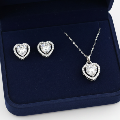 Diamond Heart pendant set I With Chain