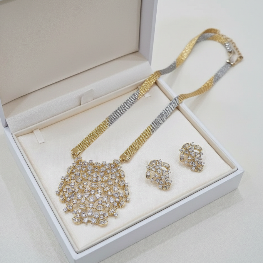 Royal Diamond Statement Necklace Set I  Mangalsutra