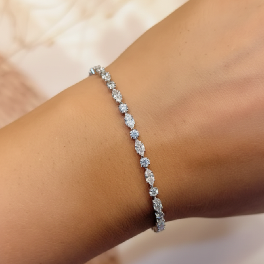 Oval- & Pear Cut Tennis Bracelet