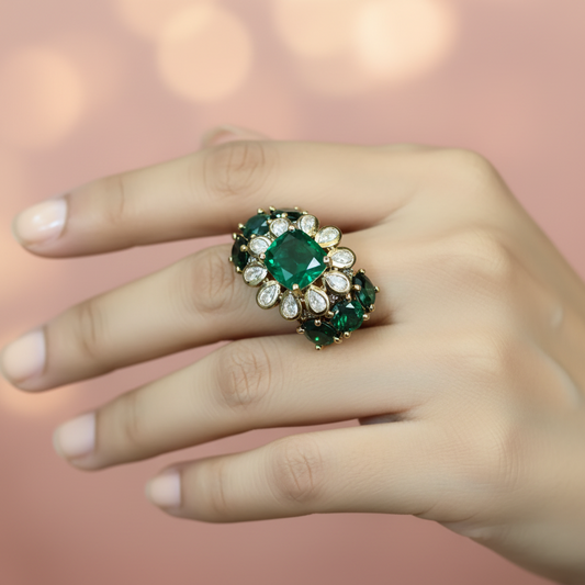 Moissanite Statement AD Ring