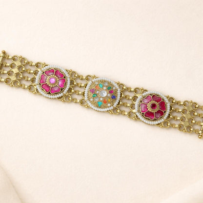 Traditional Kundan & Meenakari Bracelet
