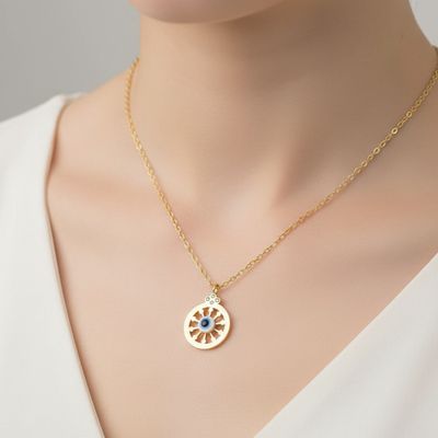 Evil Eye Aura Gold Necklace